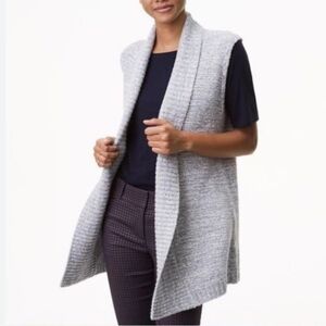 Nicole Miller Gray Open Front Sweater Vest, XL